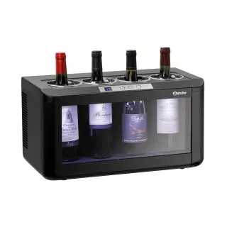 Bartscher Weinkühler 4FL-100, Platzsparender Weinhalter mit LED-Beleuchtung, Maße (B x T x H): 48 x 26 x 26 cm