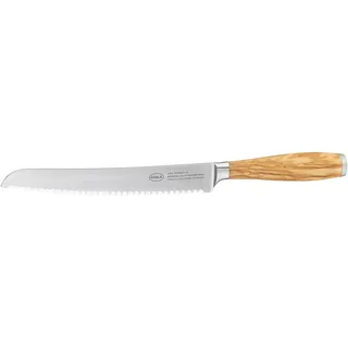 Rösle Artesano Brotmesser 22 cm Olivenholz, Wellenschliff, ergonomischer Griff, antibakteriell, korrosionsbeständig