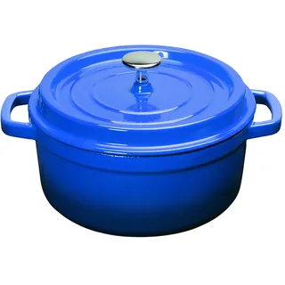 LIYGAOF Emaille Brotbacktopf Schmortopf mit Deckel Topf, Blau, 4.75L | Aluguss Bräter Backofengeeignet Antihaftbeschichtung Einfache Reinigung Alle Herdarten Braten Grillen Schmoren