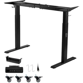 Vevor Höhenverstellbarer Schreibtisch Gestell 125 kg 2 Stufige Tischbeine Schwarz
