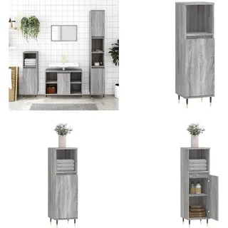 vidaXL Badschrank Grau Sonoma 30x30x100 cm Holzwerkstoff - Badezimmerschrank - Badezimmerschränke - Schrank - Schrank Für Das Badezimmer - Grau