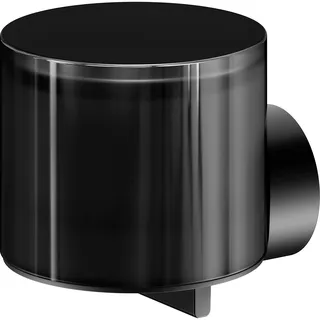 KEUCO Reva Seifenspender mit mattiertem Stülpglas, 140 ml, Metall schwarz matt, Made in Germany, nachfüllbar, inkl. Schrauben und Dübel, Lotionspender zum Bohren