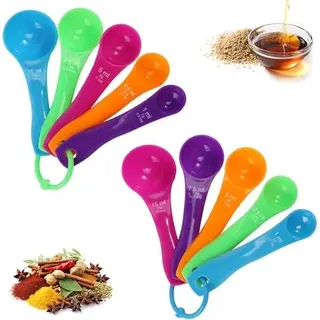 Messlöffel, Pack 10, Bunte Gramm Löffel Setzen Sie verschiedene Kapazitäten, Kochen, Backen, Flüssigpulvervorrichtungen