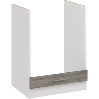Roe Furniture | Küchenunterschrank 60 cm - DunkelSonoma - Dunkelbraun - Schrank unter dem Backofen - Ohne Arbeitsplatte - Unterschränke Küche - ZK6 - Weiß