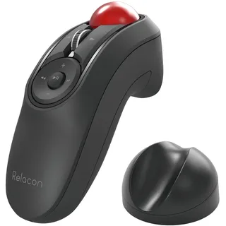 ELECOM Handheld Trackball Mouse, Bluetooth Ergonomic Thumb Control, Ambidexterity, 10-Button Optical Sensor, Compatible for PC, Laptop, Windows, Mac, iPad, Android, Relacon (M-RT1BRXBK)