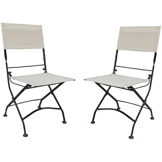 Garden Pleasure TRIEST Klappstuhl 45 x 58 x 89 cm beige 2 St.