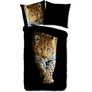 Duvet cover Good Morning 135x200 + 1* 80x80 cm - Leopard - Schwarz