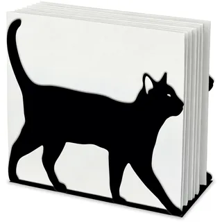 SUPERDANT Serviettenhalter Für Tische Mit Laufender Katze Schwarzer Serviettenständer Aus Metall Die Küche Katzen Serviettenspender Im Vintage Napkin Holder Für Tische Esszimmer Und Küche
