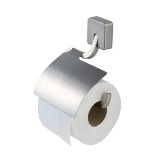 Tiger 38663_09 Impuls Toilettenpapierhalter mit Deckel Korpus Edelstahl und Zamac Variante in mattem, gebürstetem Edelstahl
