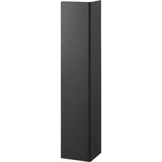 Yamazaki 1490 Tower Toilettenpapierhalter mit Rollen, schwarz, Stahl/Magnet, minimalistisch, 16 x 16 x 80,5 cm