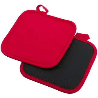 Westmark Topflappen, Quadratisch, Maße: ca. 20 x 20 cm, Baumwolle/Neopren, Farbe: Rot/Schwarz,