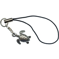 Miniblings Schildkröte Handyanhänger Handy Meeresschildkröte Ozean Meer Silbern- Handmade Modeschmuck I Anhänger Handyschmuck Schlüsselanhänger