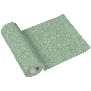 Paw Decor Collection PAW - Tischläufer aus Airlaid (40 cm x 24 m) I Tischdeko für Kommunion, Konfirmation, Hochzeit, Geburtstag, Gartenparty, Taufe I Tischband - Natur, Grün I Farbe: Linen Structure Green