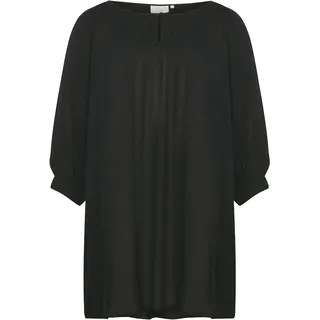 KAFFE CURVE Tunika KCami Damen Tunika 3/4 Arm Casual Rundhals Shirt Große Großen 48, Black deep