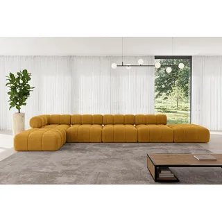 altdecor Ecksofa modulares Sofa Kerru-L3 - 475x190x70 cm Senfgelb Cord