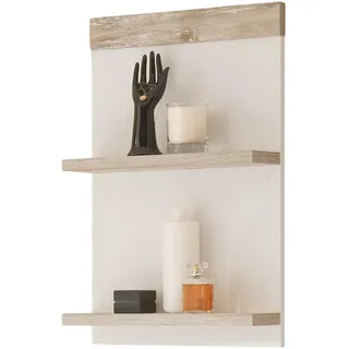 Furn.Design Bad-Hängeregal Pinie weiß, Oslo Pinie Landhaus, Wandregal hängend, 40 x 62 cm , Holzwerkstoff , Nachbildung,Pinie , Uni , 40x62x12 cm , Wohnzimmer, Regale, Wandregale