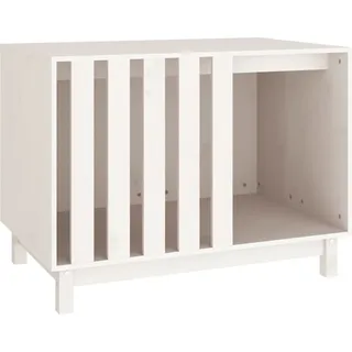 vidaXL Hundehütte Weiß 90x60x67 cm Massivholz Kiefer - Weiß
