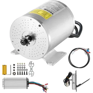 Vevor 1800 W elektrischer bürstenloser Gleichstrommotor-Bausatz – 48 V 4500 U/min Motor mit verbessertem Drehzahlregler und Fußpedal-Gashebel-Bausatz für Go Karts E-Bike Motorrad Roller Heimwerker