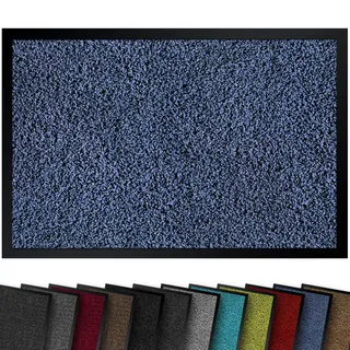 comflor Hochwertige Fußmatte Blau 90x120 groß für Innen & Außen - Schmutzfangmatte rutschfest, waschbar & wetterfest - Fussmatte für Eingangsbereich & Aussenbereich - Läufer Flur dünn