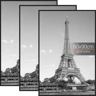 upsimples 3 Pack Bilderrahmen bilderrahmen 60x90, 60x90cm Bilderrahmen Natur für Fotogalerie, Einschubstreifen, Horizontale oder Vertikale Wandmontage