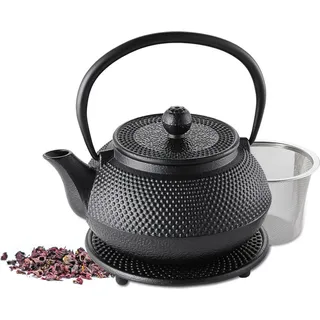 Weis Teekanne Gusseisen 0,7L mit Sieb und Untersetzer