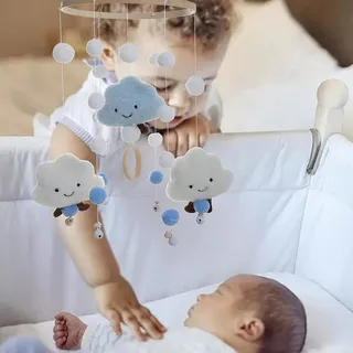 Baby Mobile Hängende Bettglocke Neugeborene Windspiel Kinderzimmer Wolke für Kinderbett