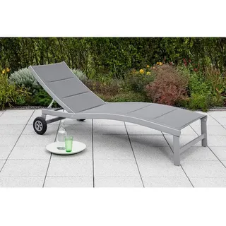 Merxx San Marino Gartenliege 178 x 70 x 105 cm grau inkl. Rollen