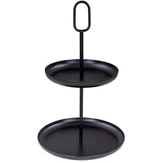 levandeo Etagere 2 Ebenen H34cm Metall Schwarz 2stöckige Metalletagere Servierplatte Kuchenplatte Obstschale Deko Tischdeko Küchendeko