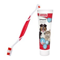 beaphar set igienă dentară câini - periuță și pastă de dinți 100 g