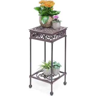 2-etagen Pflanztisch aus Gusseisen antik Bronze 50x24x24 cm - Bunt