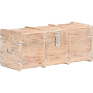 Holztruhe 90x40x40 cm Akazie Massivholz - Braun, Bunt