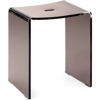 Navaris Duschhocker aus Acryl 43,5x37x28cm - Badhocker Badezimmer Stuhl - Sitzbank für Dusche und Badewanne - Hocker rutschfest modern grau