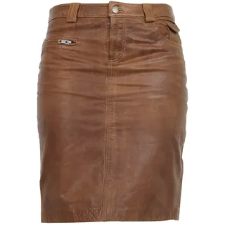 Bleistiftrock RICANO "Lederrock 0132 Skirt", Damen, Gr. M, braun (cognac), Obermaterial: 100% Lammnappaleder LANA., schmal, Röcke Bleistiftrock, Handgefertigt aus echtem Leder