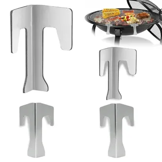 4er Set Feuerplatten Abstandshalter - Universelles Edelstahl-Set für Feuertonnen, Feuerschalen und Kugelgrills. BBQ Disc, Grillplatte Zubehör