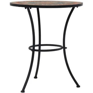 vidaXL Mosaik-Bistrotisch Ø 60 x 10 cm Orange/Grau
