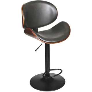 HOME DECO FACTORY The Hd6602 Retro-Hochstuhl, Holz, Eisen, Schwarz, 52,5 x 51 x 97-118