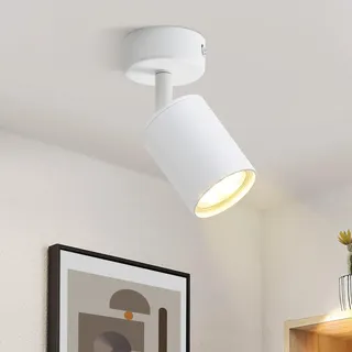 ZMH LED Deckenleuchte Weiß Deckenstrahler: GU10 Deckenlampe Spots 1 Flammig 350°Schwenkbar Deckenspots Modern Flurlampe Industrial Wandstrahler für Wohnzimmer Schlafzimmer Küche Ohne Leuchtmittel