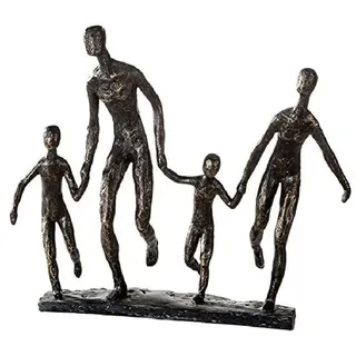 Gilde Casablanca Skulptur Familie, Deko Figur Bronze, Kunstharz Statue Wohnzimmer, Büro Dekoration H. 32 x 35 cm - Moderne Skulpturen, Familie, Gruppe