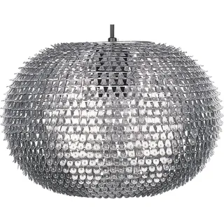 BELIANI Hängeleuchte Silber Metall ovaler Schirm mit Pailletten-Optik Discokugelform Glamourös - Silber