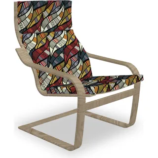 ABAKUHAUS afrikanisch Poäng Sessel Polster, Kreise Chevrons Linien, Sitzkissen mit Stuhlkissen mit Hakenschlaufe und Reißverschluss, Mehrfarbig