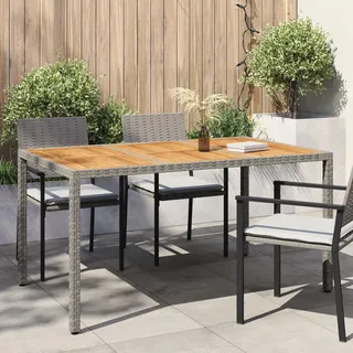 vidaXL Gartentisch Grau 150 x 90 x 75 cm Poly-Rattan - Grau