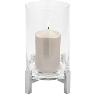 Fink Windlicht »YONO, Weihnachtsdeko« aus Edelstahl und Glas, silberfarben