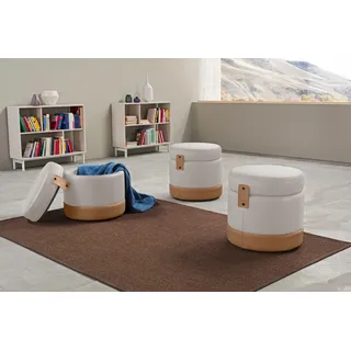 Egoitaliano Hocker Tonder Leder 50 x 50 x 50 cm Grau