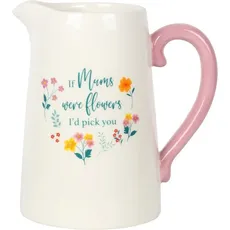 Something Different Krug If Mums Were Flowers Keramik, Milchkanne, Weiss