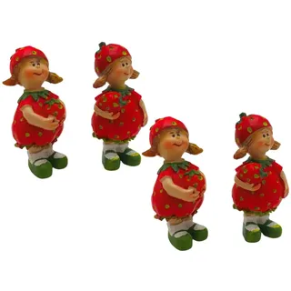 Dekohelden24 Dekofigur Erdbeere 2 x 3 x 6 cm Rot