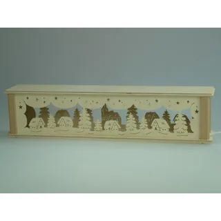 Schwibbogenerhöhung Häuschen mit Kirche Größe =52x10cm NEU Erzgebirge Zubehör