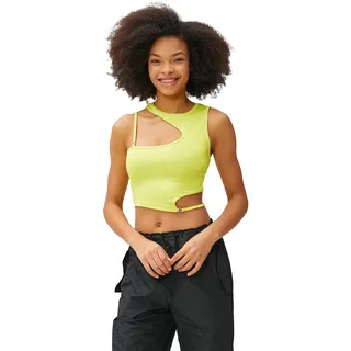 Koton Women Ribbed Metal Acessory Cut Out Detail Crop Tanktop