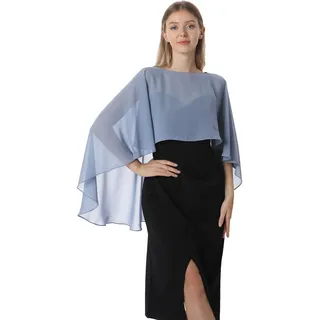 Hotshawl Damen Chiffon-umhang 001 Pashmina-Schal, Dusty Blue, One Size