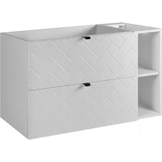 RODAN | Waschbeckunterschrank 100 cm - Weiß Matt - Badezimmerschränke - Badmöbel - Waschbecken Unterschränke - Ohne Platte - Weißes Bücherregal - Weiß