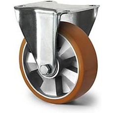 CASCOO Bockrolle BAU5, mit Rad-ø 200 mm x B 50 mm, Aluminium-Felge, Polyurethan-Lauffläche, braun, Doppelkugellager, bis 700 kg